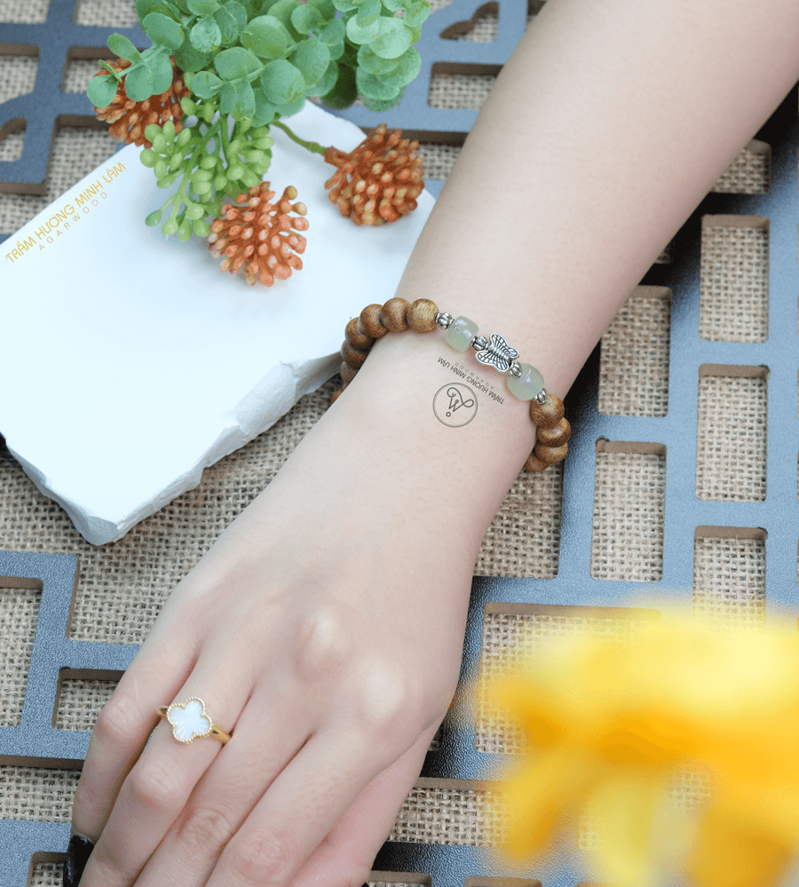Vòng trầm hương đơn Nữ - Tặng Charm.